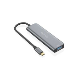 Aisens Hub USB 3.2 GEN2 10G USB-C - USB-C/M-1xUSB-C/H-3xUSB-A/H - 15cm - Color Gris