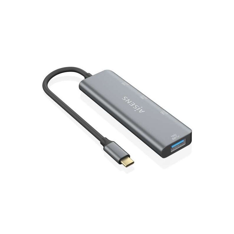 Aisens Hub USB 3.2 GEN2 10G USB-C - USB-C/M-1xUSB-C/H-3xUSB-A/H - 15cm - Color Gris Aisens Hub USB 3.2 GEN2 10G USB-C - USB-C/M-1xUSB-C/H-3xUSB-A/H - 15cm - Color Gris
