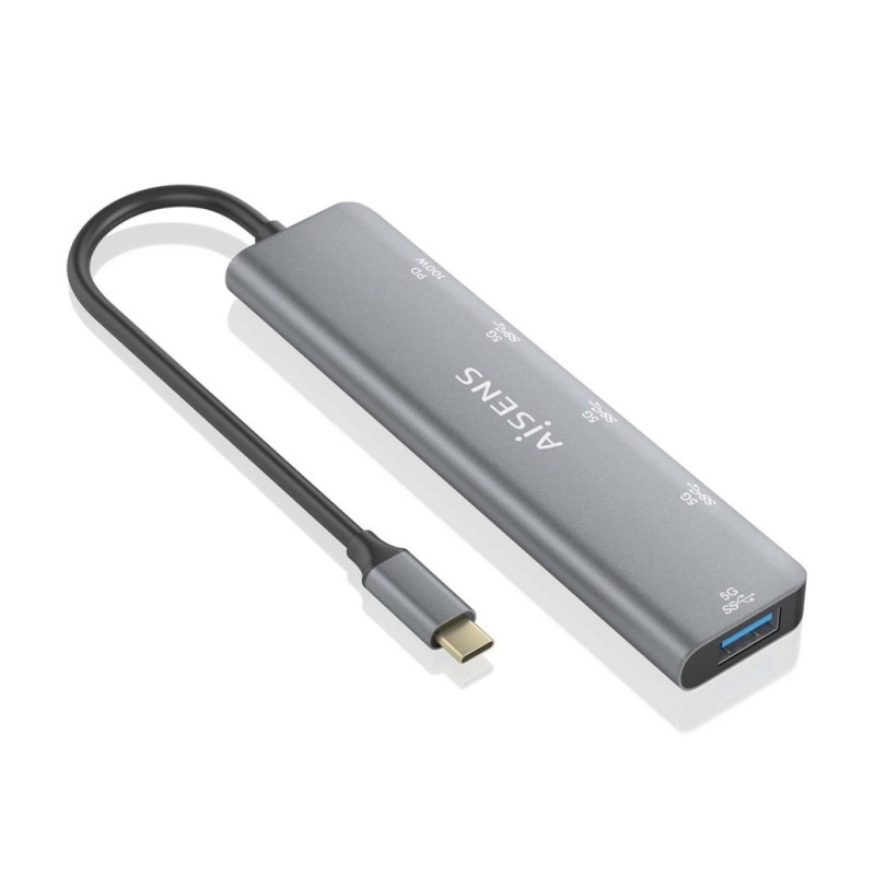 Aisens Hub USB 3.2 Gen1 5G USB-C - USB-C/M-1xUSB-C PD100W/H-1xUSB-C/H-3xUSB-A/H - 15 cm Aisens Hub USB 3.2 Gen1 5G USB-C - USB-C/M-1xUSB-C PD100W/H-1xUSB-C/H-3xUSB-A/H - 15 cm