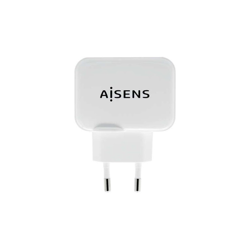 Caricatore USB Aisens 17W 5V/3,4A - 2xUSB con controllo AI - Colore bianco Caricatore USB Aisens 17W 5V/3,4A - 2xUSB con controllo AI - Colore bianco