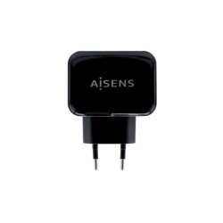 Aisens Cargador USB 17W 5V/3.4A - 2xUSB con Control AI - Color Negro