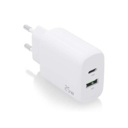 Aisens Cargador 25W - 1xUSB-C PD3.0 - 1xUSB-A QC3.0 - Color Blanco