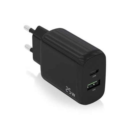 Caricabatterie Aisens 25W - 1xUSB-C PD3.0 - 1xUSB-A QC3.0 - Colore Nero