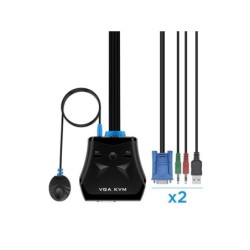 Switch KVM USB VGA Aisens 1U-2PC + cavo - nero