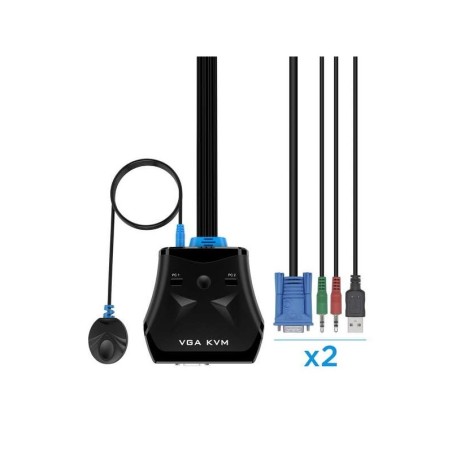 Switch KVM USB VGA Aisens 1U-2PC + cavo - nero