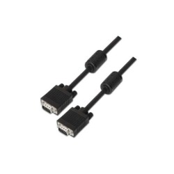 Cavo Aisens SVGA con Ferrite - HDB15/Maschio-HDB15/Maschio - 1,8 m - Colore Nero