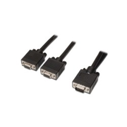 Aisens Cable Bifurcador SVGA - HDB15/M-2xHDB15/H - 45cm - Color Negro