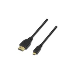 Cavo Aisens Micro HDMI High Speed / HEC - A Maschio-D/Maschio - 0,8 m - Compatibilità 3D ed Ethernet - Colore Nero