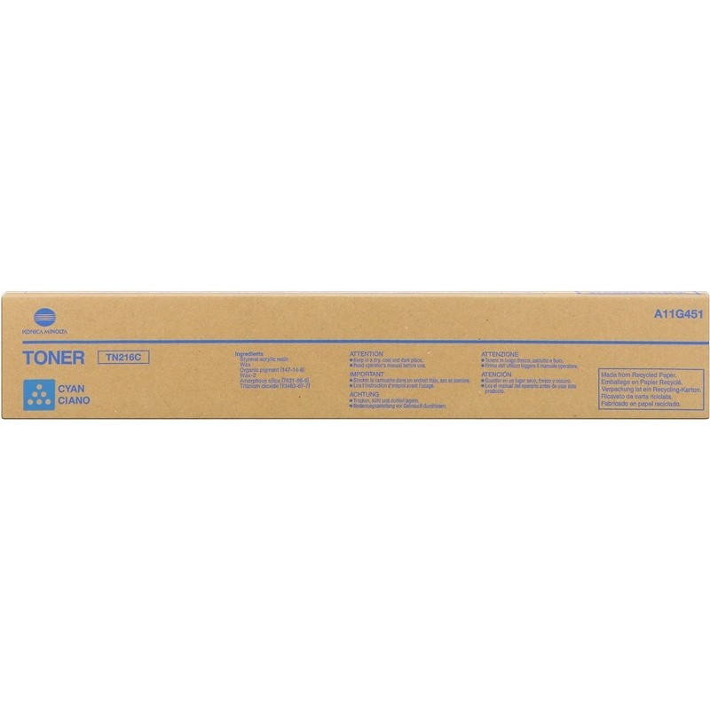 Cartuccia toner originale ciano Konica Minolta TN216 - TN216C/A11G451