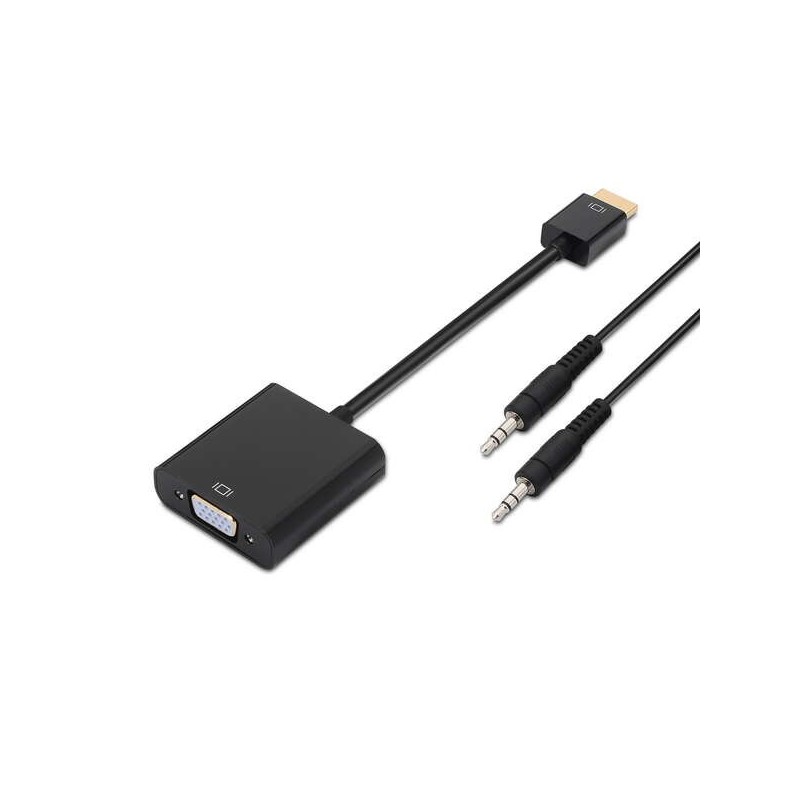 Aisens Convertitore HDMI a SVGA+Audio - HDMI A Maschio-SVGA Femmina+JACK 3.5/H - 10 cm+1.0m - Colore Nero Aisens Convertitore HDMI a SVGA+Audio - HDMI A Maschio-SVGA Femmina+JACK 3.5/H - 10 cm+1.0m - Colore Nero