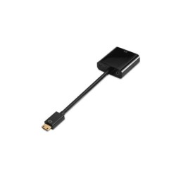Aisens Mini HDMI a SVGA+Convertitore Audio - HDMI C/M-SVGA Femmina+JACK 3.5/H - 10cm +1.0m - Colore Nero