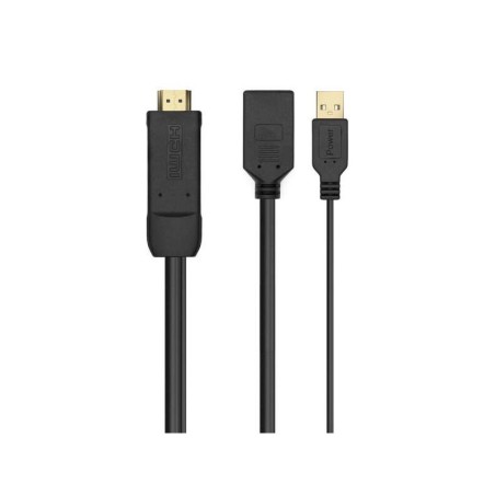 Aisens Conversor Activo HDMI 2.0 + USB ALIM. a DisplayPort V1.2 - HDMI/M-USB/M-DP/H - 10CM - Color Negro
