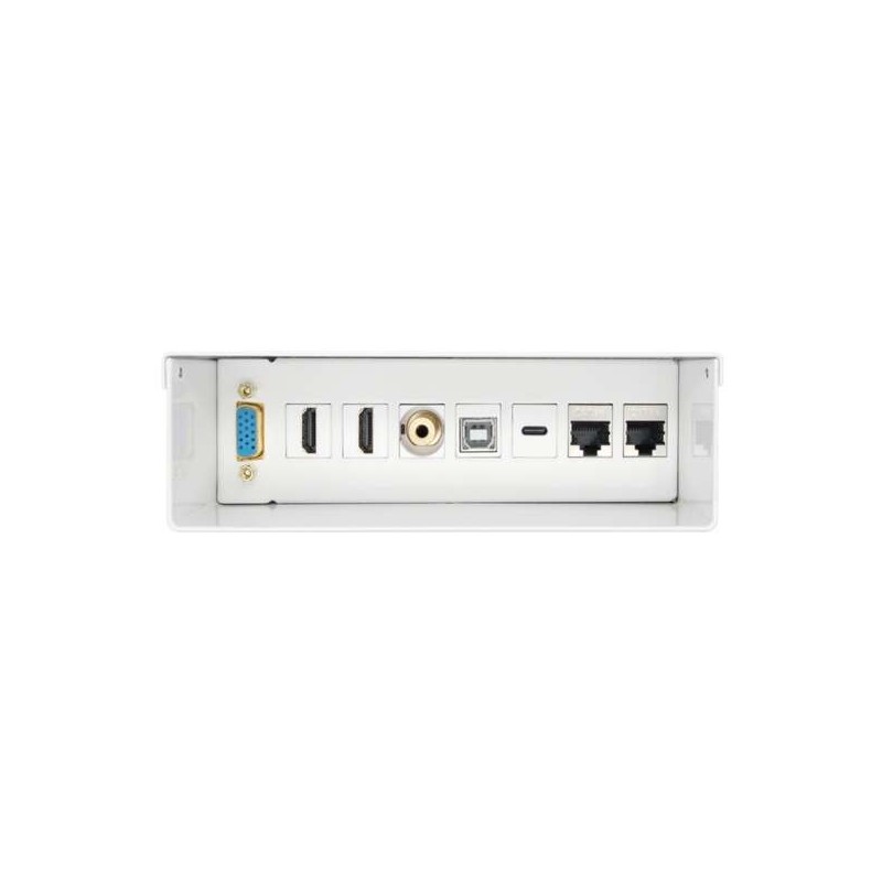Aisens VGA Connection Box, Jack 3.5, 2x HDM, 1x USB-, 1x USB-B, 2x RJ45 Cat.6A STP - Colore bianco Aisens VGA Connection Box, Jack 3.5, 2x HDM, 1x USB-, 1x USB-B, 2x RJ45 Cat.6A STP - Colore bianco