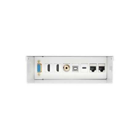 Aisens VGA Connection Box, Jack 3.5, 2x HDM, 1x USB-, 1x USB-B, 2x RJ45 Cat.6A STP - Colore bianco