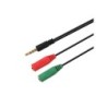Cavo Adattatore Audio Aisens JACK 3.5 4 Pin/M-2xJACK 3.5 3 Pin/H - 20cm - Colore Nero