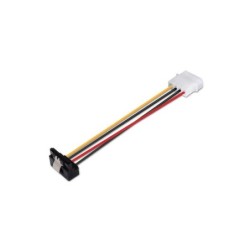 Cavo di alimentazione SATA angolato Aisens con ancoraggi - Molex 4 pin/M-SATA femmina - 16 cm - 100% rame - Colore nero