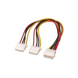Cavo di alimentazione Aisens Molex - Molex 4pin/M-2xMolex 4pin/H - 20 cm - 100% rame - Colore nero