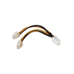 Cavo di alimentazione per microprocessore Aisens - 4pin/H-4+4pin/M - 15cm - 100% Rame - Colore Nero