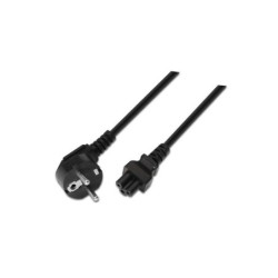 Cavo di alimentazione Aisens Trebol - CEE7 Angolato/M-C5/H - 1,5 m - 100% Rame puro AWG18 - Colore Nero