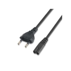 Aisens Cable Alimentacion Forma 8 - CEE7/16/M-C7/H - 1.5m - 100% Cobre Puro AWG18 - Color Negro