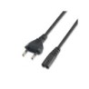 Cavo di alimentazione Aisens Form 8 - CEE7/16/M-C7/H - 1,5 m - 100% rame puro AWG18 - Colore nero