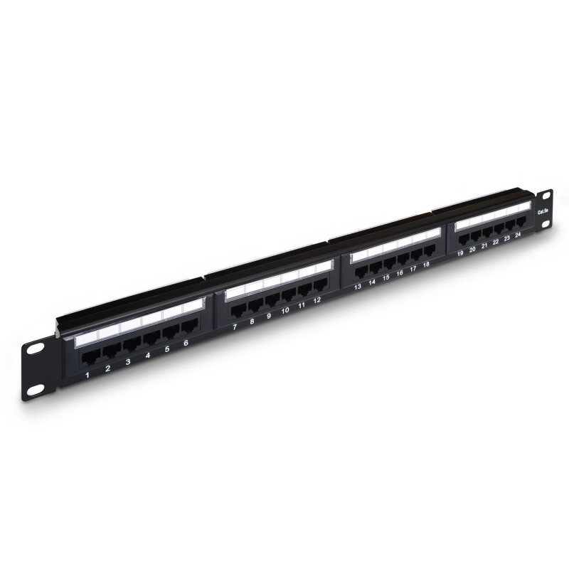 Aisens Panel de Parcheo de 24 Puertos RJ45 Cat.5e UTP - 19" 1U Dual IDC - Color Negro Aisens Panel de Parcheo de 24 Puertos RJ45 Cat.5e UTP - 19" 1U Dual IDC - Color Negro