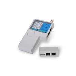 Tester Aisens per Cavo RJ11/RJ12/RJ45 - USB - Coassiale - Colore Grigio