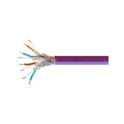 Cavo di rete Aisens RJ45 Cat.7 S/FTP PIMF rigido AWG23 con CPR - Bobina in rame al 100% da 305 m per installazione - Colore viol