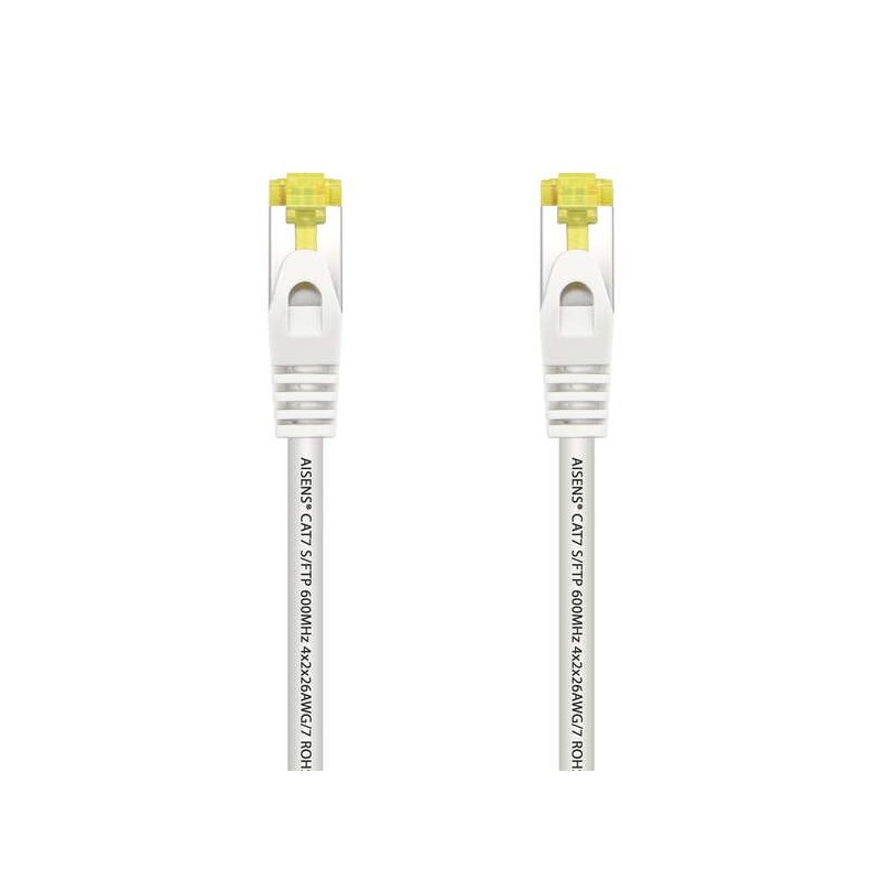 Aisens Cable de Red Latiguillo RJ45 LSZH Cat.7 600 MHz S/FTP PIMF AWG26 - 25cm - Color Blanco Aisens Cable de Red Latiguillo RJ45 LSZH Cat.7 600 MHz S/FTP PIMF AWG26 - 25cm - Color Blanco