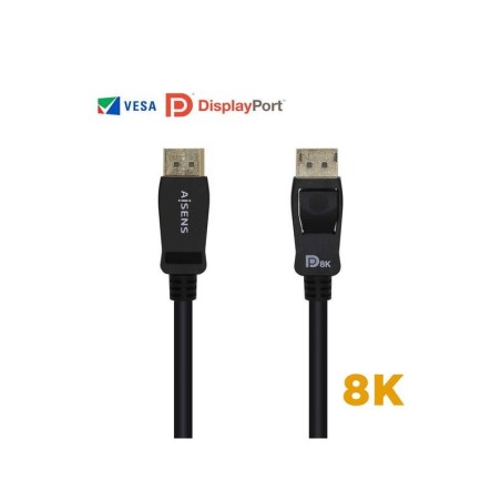 Aisens Cable Displayport Certificado V1.4 8K@60hz - DP/M-DP/M - 0.5m - Color Negro