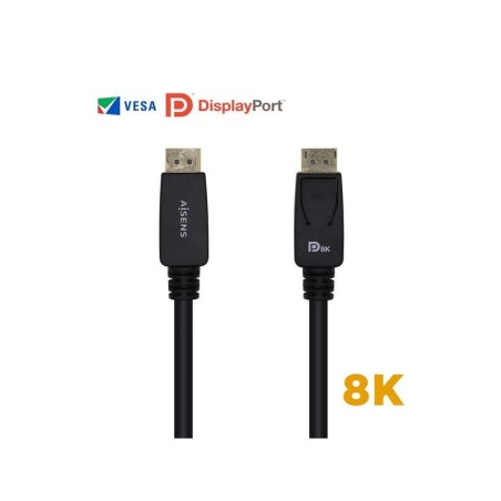 Cavo Displayport certificato Aisens V1.4 8K@60hz - DP/M-DP/M - 3,0 m - Colore nero