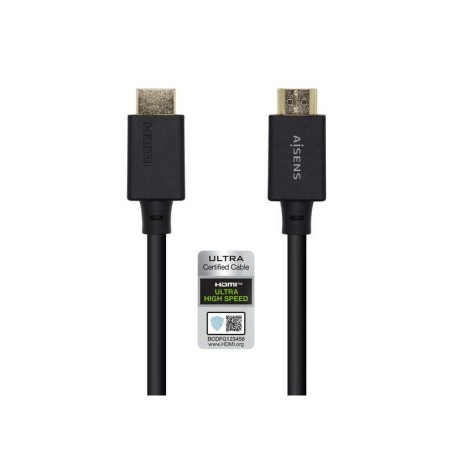 Cavo HDMI Aisens V2.1 certificato Ultra High Speed 8K@60Hz 48Gbps - A/MA/M - 1,5 m - Colore nero