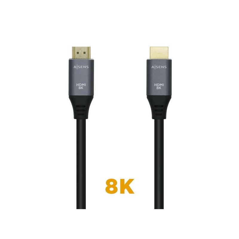 Cavo HDMI Aisens V2.1 Ultra High Speed 8K@60Hz 48Gbps - A/MA/M - 3,0 m - Colore nero Cavo HDMI Aisens V2.1 Ultra High Speed 8K@60Hz 48Gbps - A/MA/M - 3,0 m - Colore nero