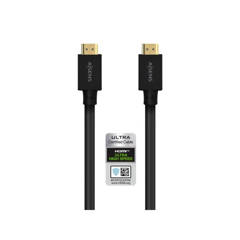 Aisens Cable HDMI V2.1 Ultra Alta Velocidad/Hec 8K@60Hz 48Gbps - A/M-A/M - 5.0m - Color Negro Aisens Cable HDMI V2.1 Ultra Alta Velocidad/Hec 8K@60Hz 48Gbps - A/M-A/M - 5.0m - Color Negro