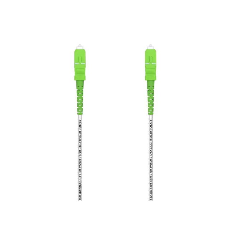 Cavo toppa del cavo in fibra ottica Aisens G657A2 3.0 9/125 SMF Simplex CPR Dca LSZH - SC/APC-SC/APC - 15M - Colore bianco Cavo toppa del cavo in fibra ottica Aisens G657A2 3.0 9/125 SMF Simplex CPR Dca LSZH - SC/APC-SC/APC - 15M - Colore bianco