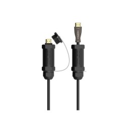 Aisens Cable HDMI V2.1 AOC con Armadura Ultra Alta Velocidad / HEC 8K@60HZ 4K@120HZ 4:4:4 48GBPS - A/M-A/M - 30M - Color Negro