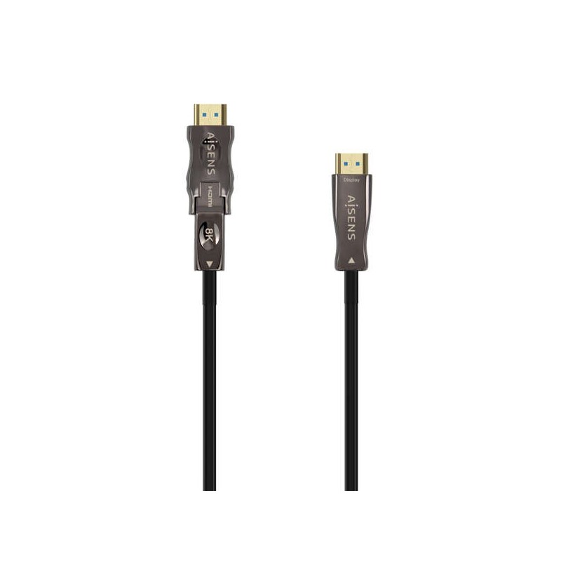 Aisens Cable Hdmi V2.1 AOC Desmontable Ultra Alta Velocidad / Hec 8K@60Hz 4K@120Hz 4:4:4 48Gbps - A/M-D/A/ - 40M - Color Negro Aisens Cable Hdmi V2.1 AOC Desmontable Ultra Alta Velocidad / Hec 8K@60Hz 4K@120Hz 4:4:4 48Gbps - A/M-D/A/ - 40M - Color Negro