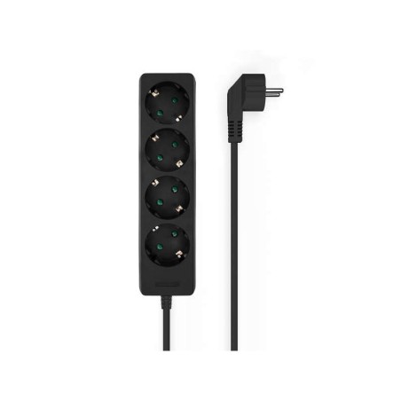 Aisens Regleta Multiple de 4 Tomas sin Interruptor con Cable 3×1.5mm2 - 1.4m - Color Negro