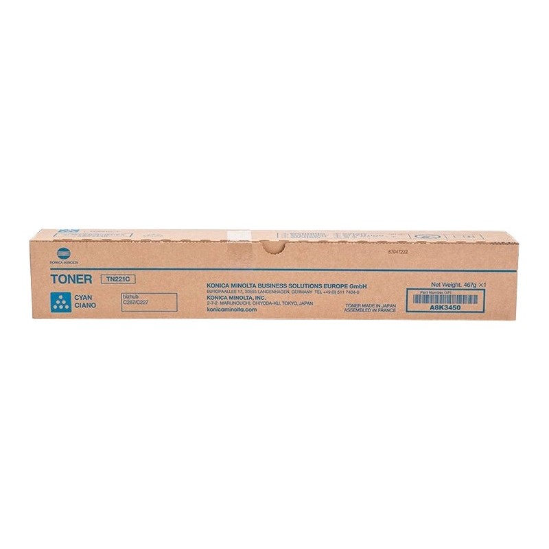 Cartuccia toner originale ciano Konica Minolta TN221 - TN221C/A8K3450