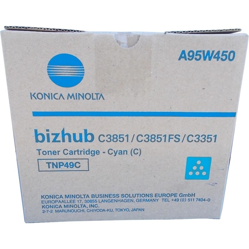 Cartuccia toner originale ciano Konica Minolta TNP49 - TNP49C/A95W450