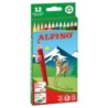 Alpino Confezione da 12 Matite Colorate Esagonali - Mina da 3 mm - Resistente alla Rottura - Vassoio Rimovibile - Colori Assorti