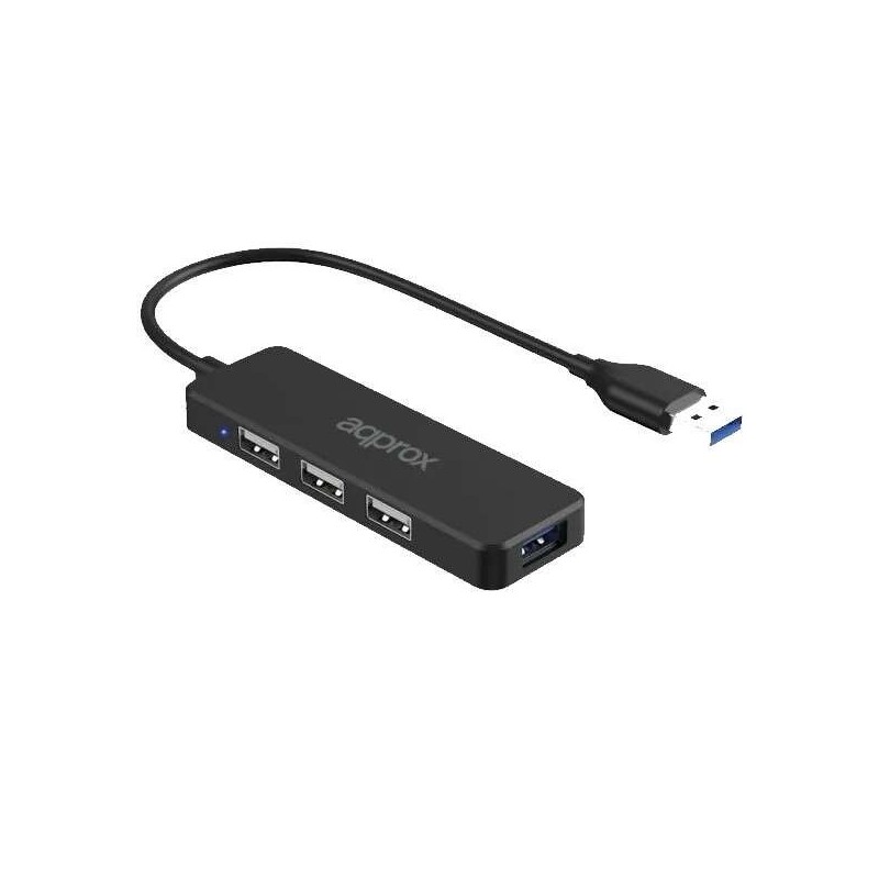 Approx Hub USB 3.0 con 3 Puertos USB 2.0 y 1 Puerto USB 3.0 - Velocidad hasta 5 Gbps - Cable de 15cm Approx Hub USB 3.0 con 3 Puertos USB 2.0 y 1 Puerto USB 3.0 - Velocidad hasta 5 Gbps - Cable de 15cm
