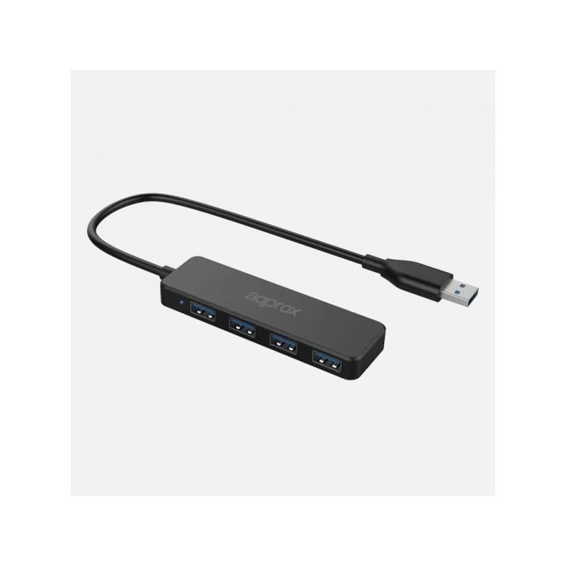 Approx Hub USB 3.0 con 4 Puertos USB 3.0 - Velocidad hasta 5 Gbps - Cable de 15cm Approx Hub USB 3.0 con 4 Puertos USB 3.0 - Velocidad hasta 5 Gbps - Cable de 15cm