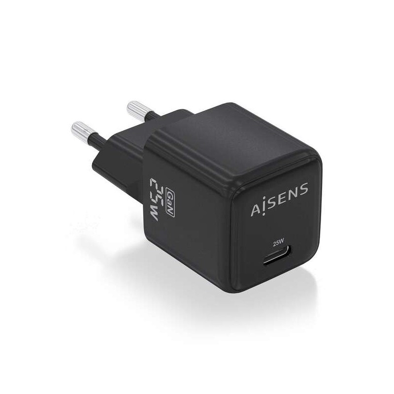 Caricabatterie Aisens Gan 25W - 1xUSB-C PD3.0 QC4.0 - Colore nero Caricabatterie Aisens Gan 25W - 1xUSB-C PD3.0 QC4.0 - Colore nero