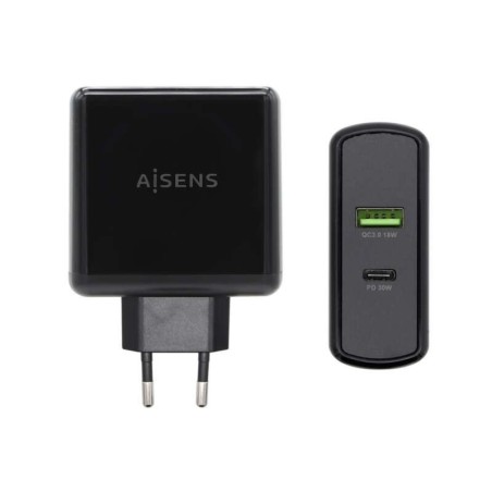 Caricabatterie per smartphone Aisens 48W 1x USB-C PD3.0 30W, 1x USB-A QC3.0 18W