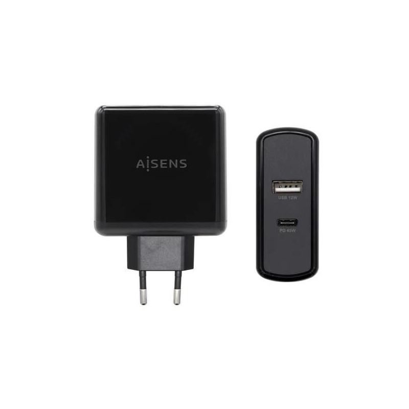 Aisens Cargador para Smartphone 57W 1x USB-C PD3.0 45W, 1x USB-A 5V/2.4A 12W Aisens Cargador para Smartphone 57W 1x USB-C PD3.0 45W, 1x USB-A 5V/2.4A 12W