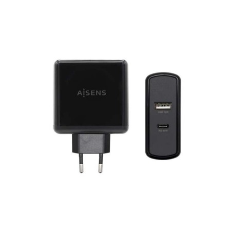 Aisens Cargador para Smartphone 57W 1x USB-C PD3.0 45W, 1x USB-A 5V/2.4A 12W