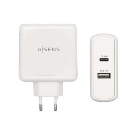 Caricabatterie per smartphone Aisens 57W 1x USB-C PD3.0 45W, 1x USB-A 5V/2.4A 12W