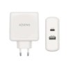 Aisens Cargador para Smartphone 57W 1x USB-C PD3.0 45W, 1x USB-A 5V/2.4A 12W