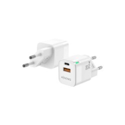 Caricabatterie Aisens GAN 30W - 1xUSB-C PD3.0 QC4.0 - 1xUSB-A QC3.0 - Colore bianco